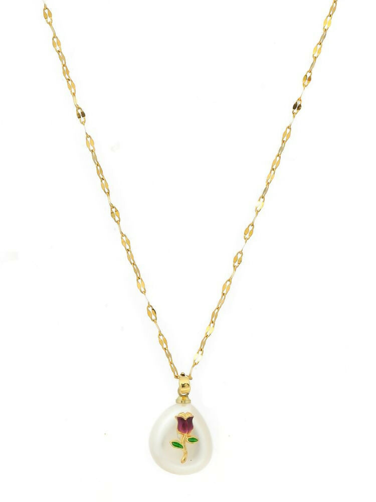 Antique Finish White Crystal Necklace - Ruby Raang | Swadesiicart