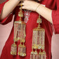 NVR Women's Pack Of 2 Gold-Polished & White Pearl Beaded Bridal Heavy Kaleera Sets - Swadesiicart