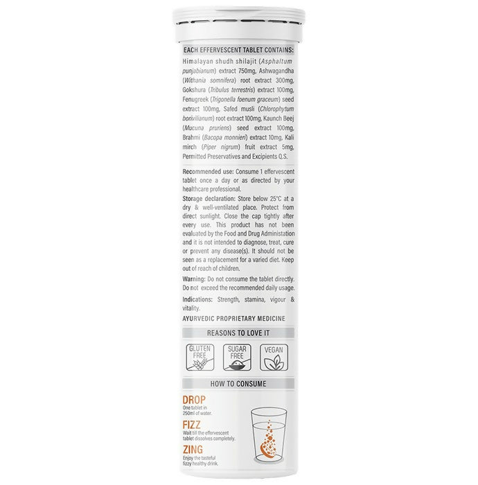 Zingavita Ayurveda Himalayan Sj Effervescent Tablets with Ashwagandha - Swadesiicart