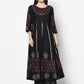 Aniyah Rayon Black Color Block Print Anarkali Kurta (AN-187K)