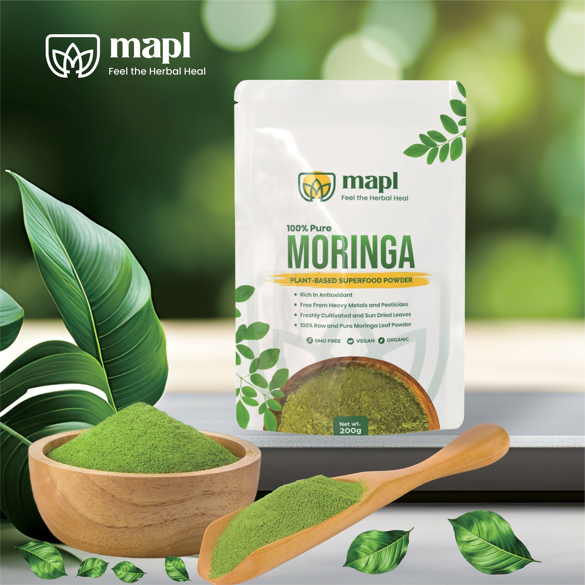 MAPL Pure Moringa Leaf Powder | Swadesiicart