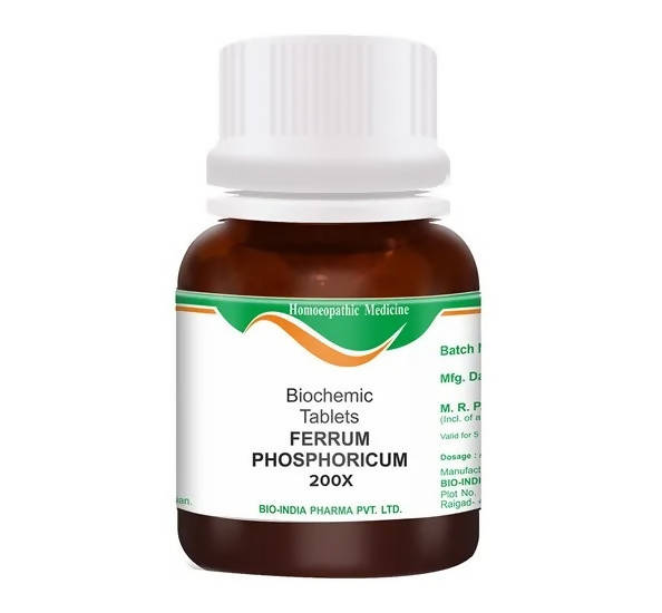 Bio India Homeopathy Ferrum Phosphoricum Biochemic Tablets – Homeopathic Inflammation & Immunity Tissue Salt