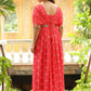 Janasya Pink Georgette Floral Gown | Swadesiicart