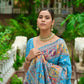 Vishnu Weaves Women's Firozi Banarasi Silk Kashmiri Woven Saree with Blouse - Swadesiicart