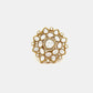 Ruby Raang Traditional Gold Polished White Kundan Ring | Swadesiicart