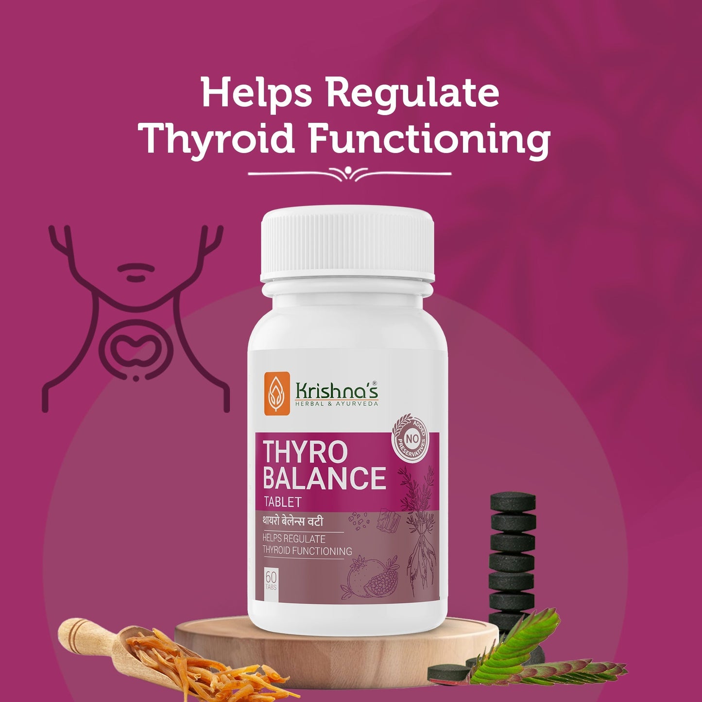 Krishna'S Herbal & Ayurveda Thyro Balance Tablets | Swadesiicart