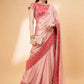 Light Pink Satin Georgette Laser Cut Floral Embroidery , Resham, Zari And Cord Embroidery Saree - Norita Hit Design - Swadesiicart