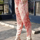 Red & Cream Rayon Paisley Printed Top with Matching Bottom - Eesha - Swadesiicart