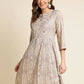 Grey Chiffon Paisley Printed Top - Himanshi - Swadesiicart