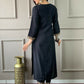 Partywear Designer Viscos Chanderi Black Stitched Suit With Dupatta - Tanisha | Swadesiicart