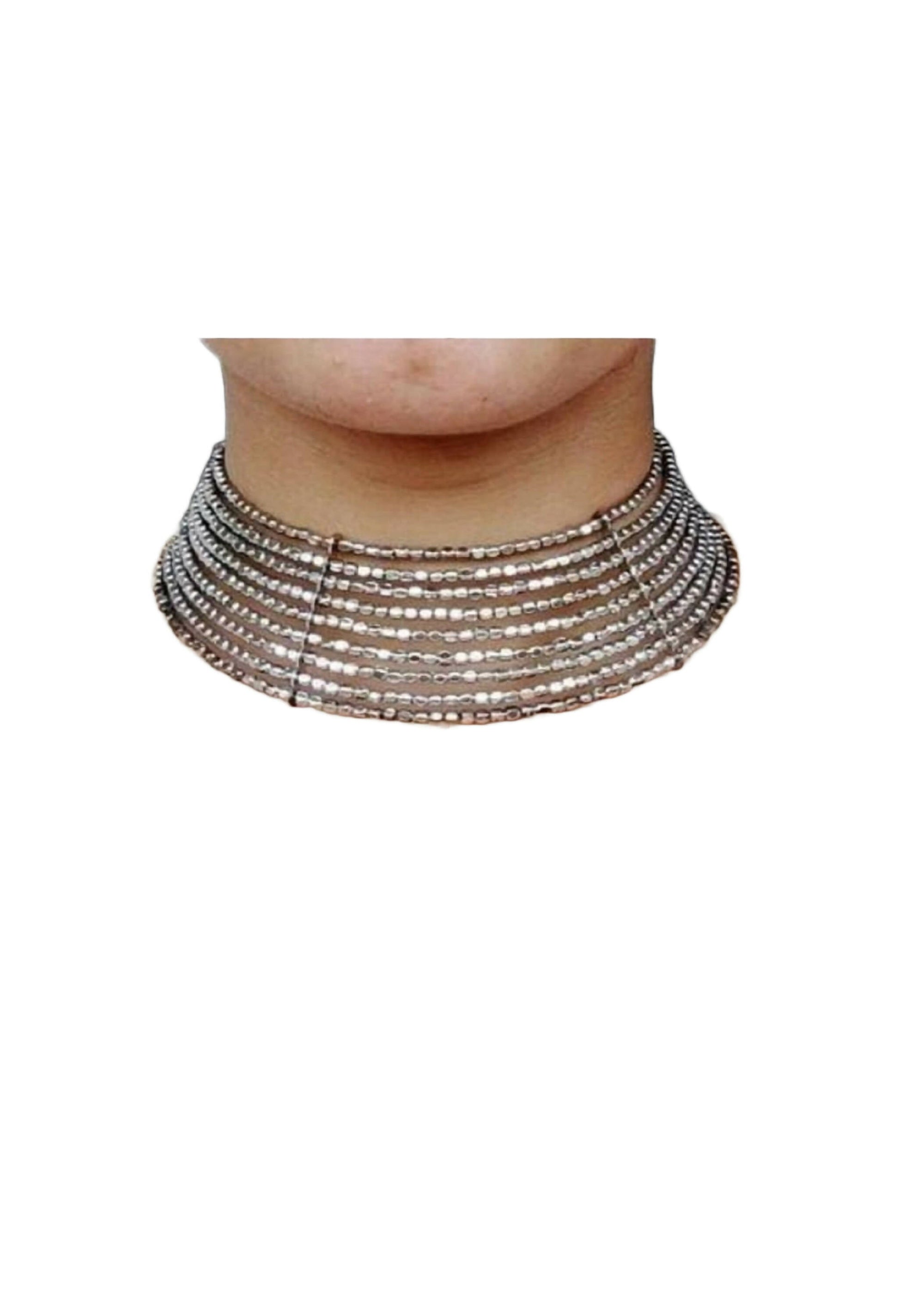Mominos Fashion Joharkamal Oxidised Beaded work Hasli Design Choker For Women & Girls | Swadesiicart