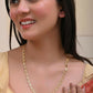 VOJ Women Gold-Polished Self Designed Oval Shaped Chain | Swadesiicart