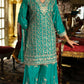 Anaita Turquoise Chinon Stitched Suit with Embroidery Codding Sequence Work