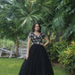 Jyoti Fashion Women's Black Sequins Embroidered Faux Georgette Anarkali Dress | Swadesiicart