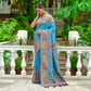 Vishnu Weaves Women's Firozi Banarasi Silk Kashmiri Woven Saree with Blouse - Swadesiicart