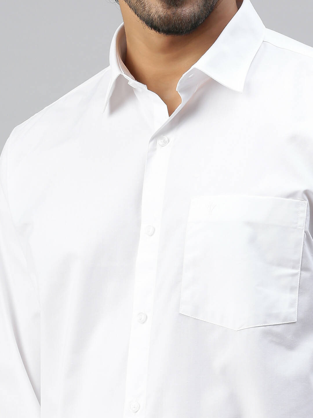 Ramraj Cotton Mens Full Sleeve White Shirt Plus Size - Soft Touch Cotton | Swadesiicart