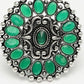 NVR Women's Green Silver-Plated Circular Shape Adjustable Finger Ring | Swadesiicart