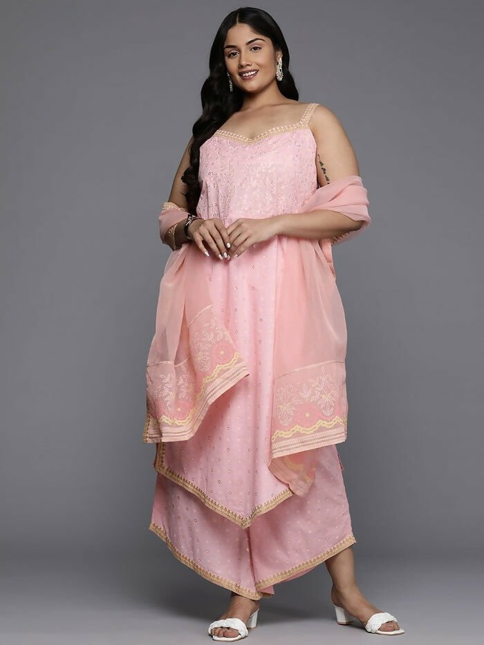 Ahalyaa Women's Traditional wear Kurta Set - Pink | Swadesiicart