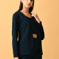 Myshka Women's Navy Blue Solid Coat With Trousers - Swadesiicart