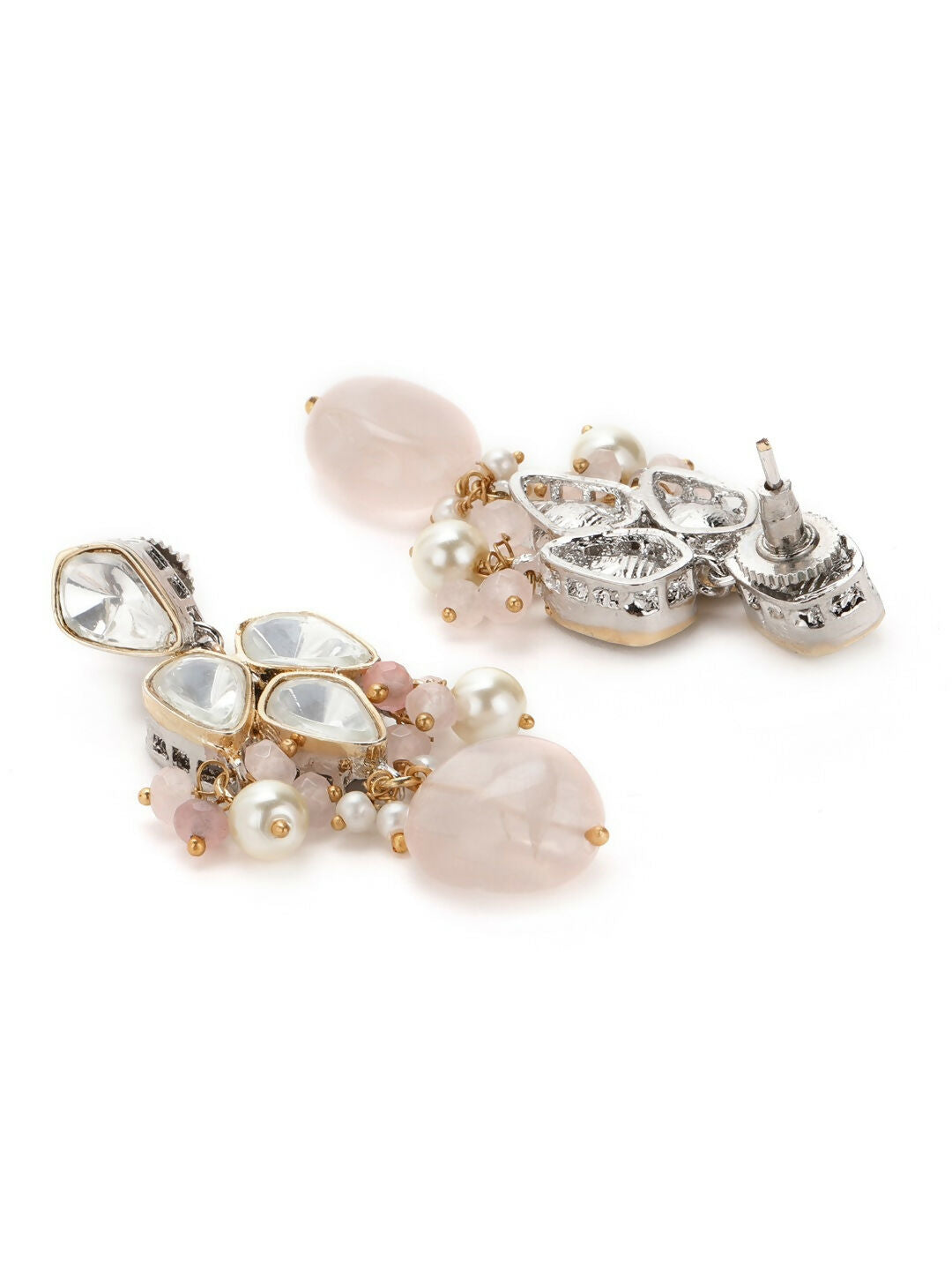 Blush Pink Kundan Choker with Earrings- Ruby Raang | Swadesiicart
