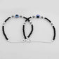VOJ Set of 2 Evil Eye Black with Flower Shaped Beads Anklet - Swadesiicart