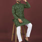 Anaita Green Embroidered Silk Straight Kurta