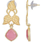 Joban Fashion Women Pink Stone Matte Gold Earrings | Swadesiicart