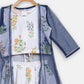 Ahalyaa Off White Cotton Printed Kids Top and Palazzo With Net Jacket For Girls | Swadesiicart