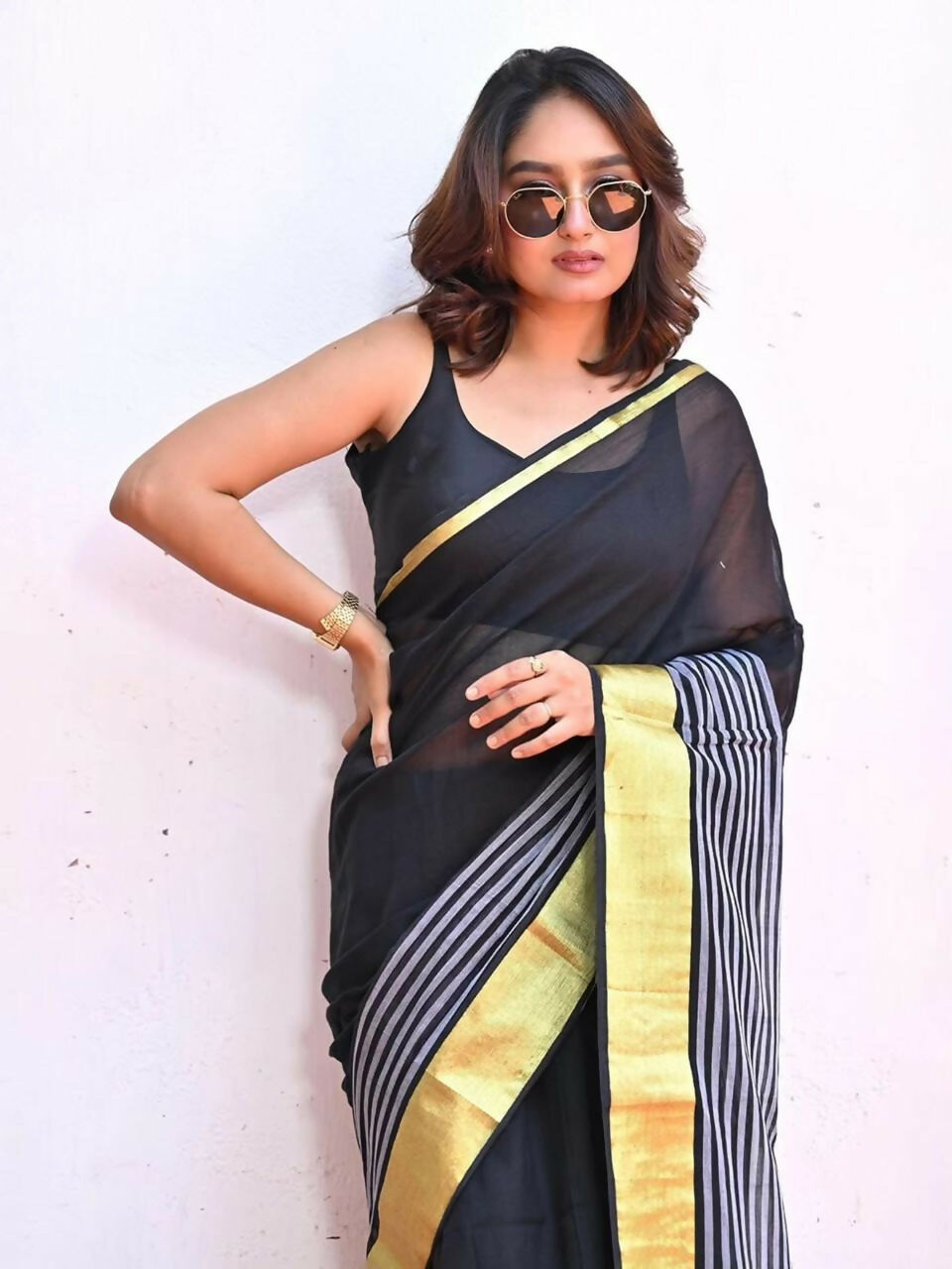Exclusive Collection Multy Beautiful Khadi Cotton Handloom Saree - Swadesiicart