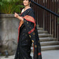 Beatitude Black Cotton Banarasi Saree | Swadesiicart