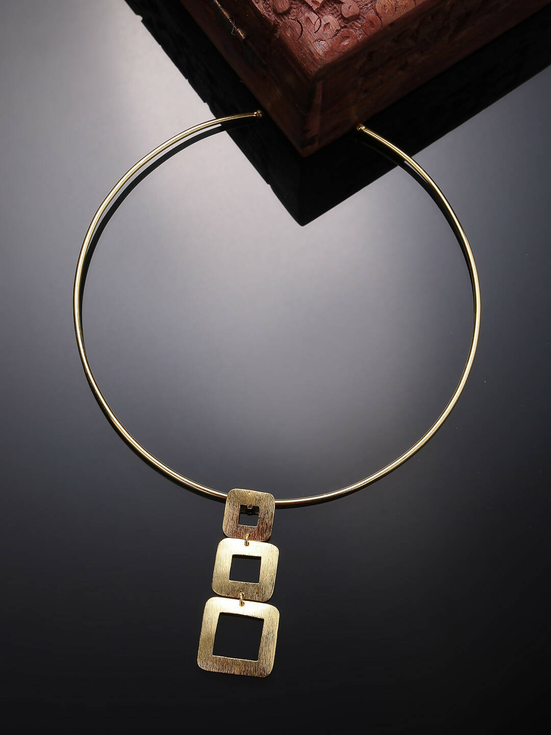 NVR Women Gold-Polished Circular Choker Necklace | Swadesiicart