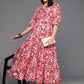 Ahalyaa Women's Traditional wear Ethnic Dress - Red | Swadesiicart