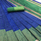 Vamika Blue Cotton Silk Weaving Saree (Manipuri Blue) | Swadesiicart