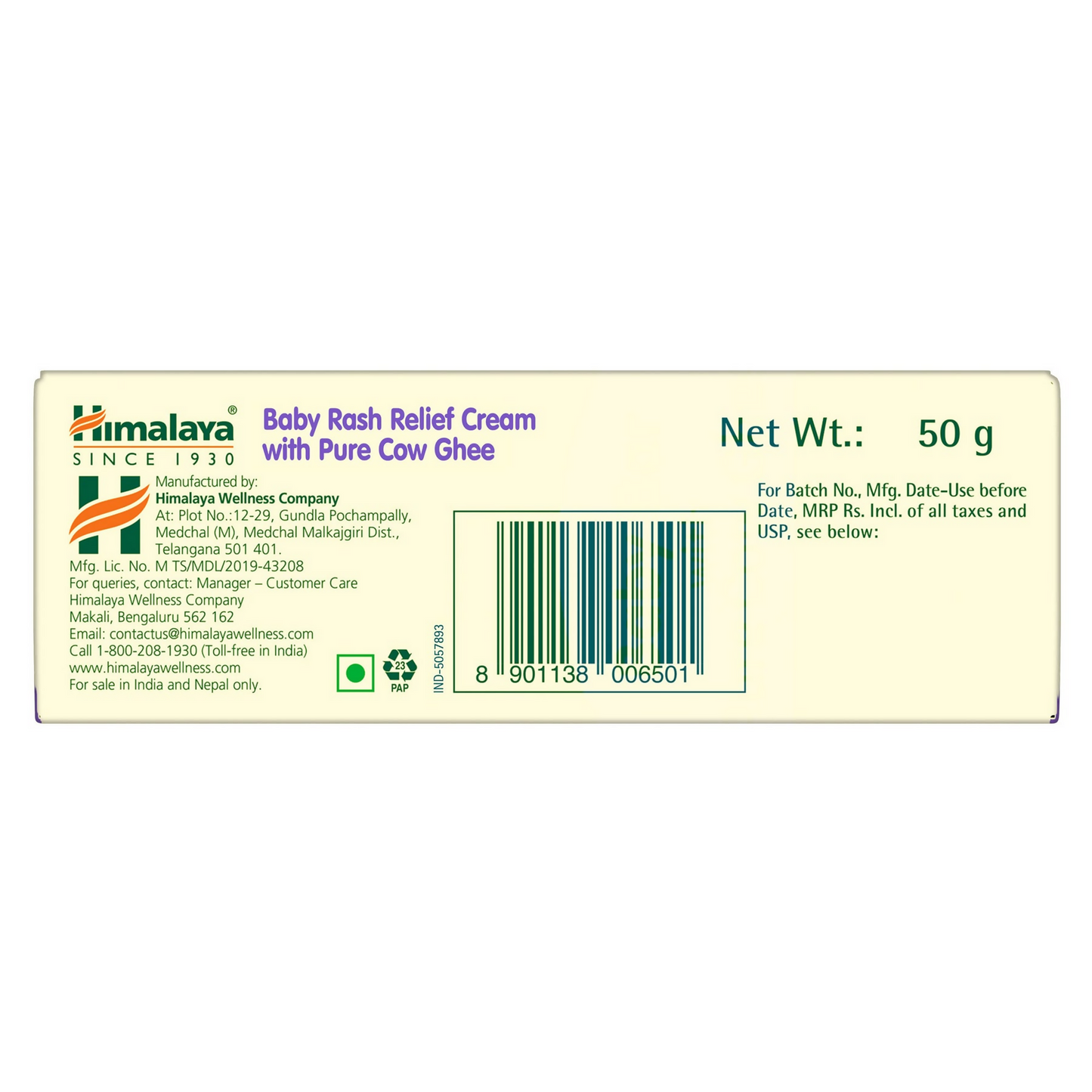 Himalaya Herbals Baby Rash Relief Cream with Pure Cow Ghee | Ayurvedic Healing Cream for Diaper Rash - Swadesiicart