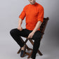 Even Apparels Orange Pure Cotton Men's Kurta With Side Placket | Swadesiicart