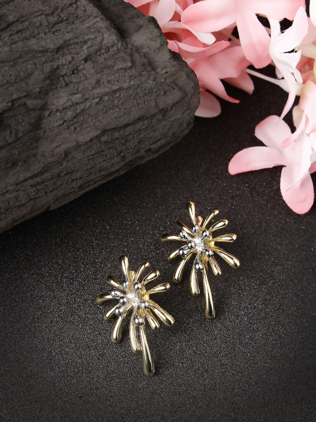 NVR Women Gold-Polished Drop Earrings | Swadesiicart