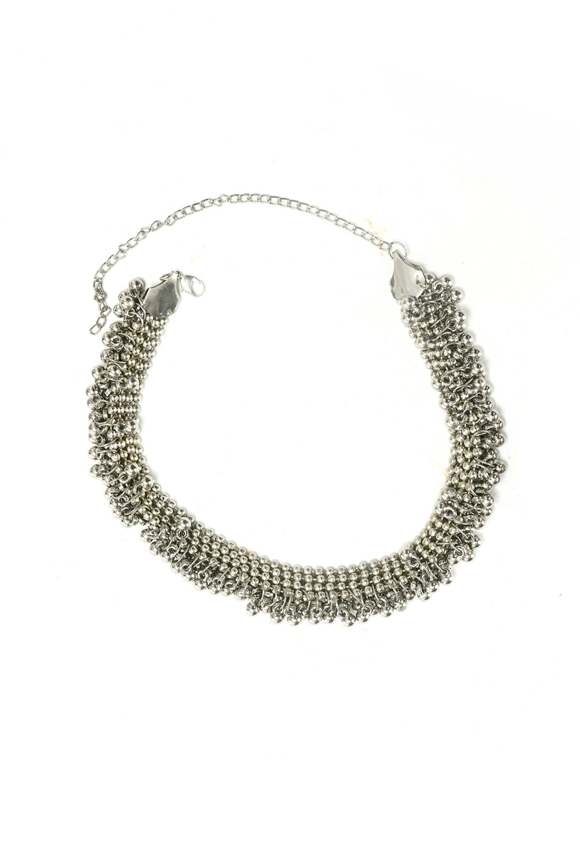 Mominos Fashion Johar Kamal Silver-Plated Brass Finish Ghungroo Work Choker For Women | Swadesiicart