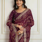Ai Fashion Wine Georgette Rajwadi Bandhani Print Party Wear Saree