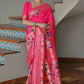 Vishnu Weaves Women's Pink Paithani Silk Zari Woven Saree with Blouse - Swadesiicart