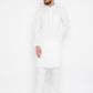Even Apparels Band Collar White Pure Cotton Men's Kurta | Swadesiicart
