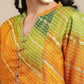 Indian Clothing Varanga Mustard Yellow & Green Bandhani Dyed Anarkali Kurta - Swadesiicart
