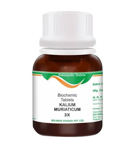 Bio India Homeopathy Kalium Muriaticum Biochemic Tablets | Swadesiicart