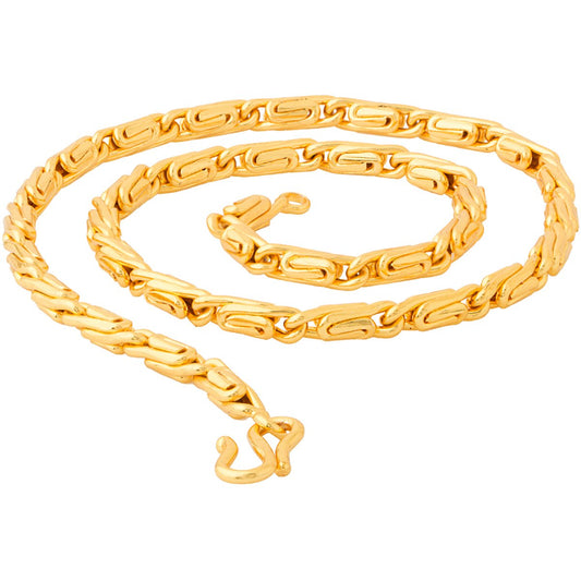 Gold-Polished Alloy Heavy Deisgn Unisex Chain - The Pari | Swadesiicart