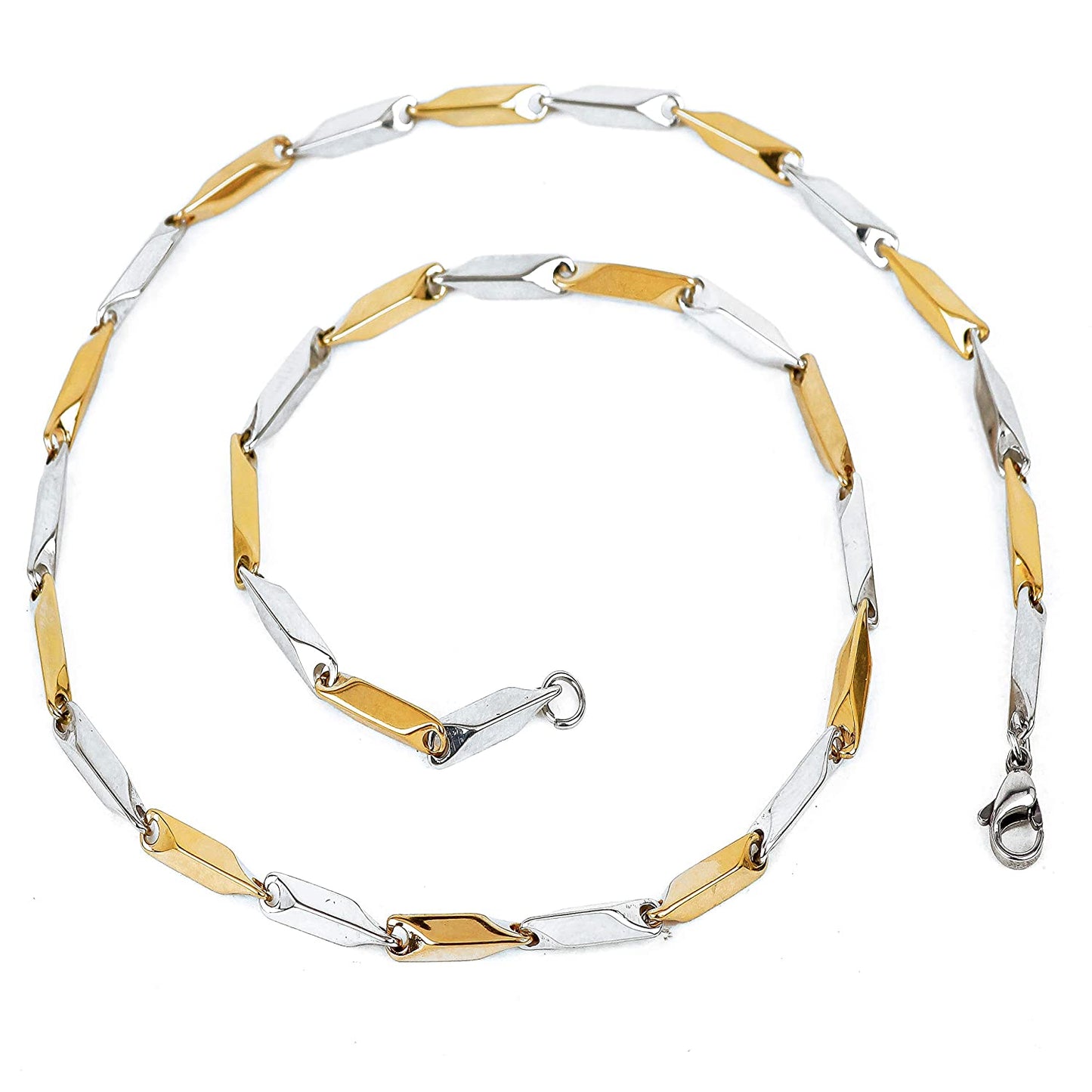 Rhodium-Plated Alloy Two Tone Stylish Chain - The Pari | Swadesiicart