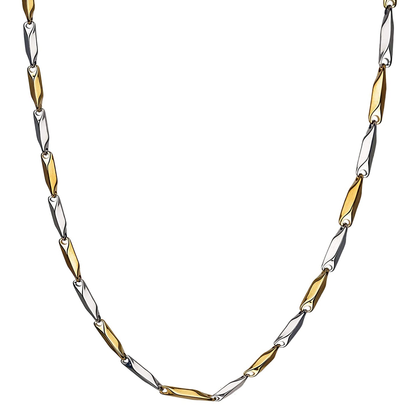Rhodium-Plated Alloy Two Tone Stylish Chain - The Pari | Swadesiicart