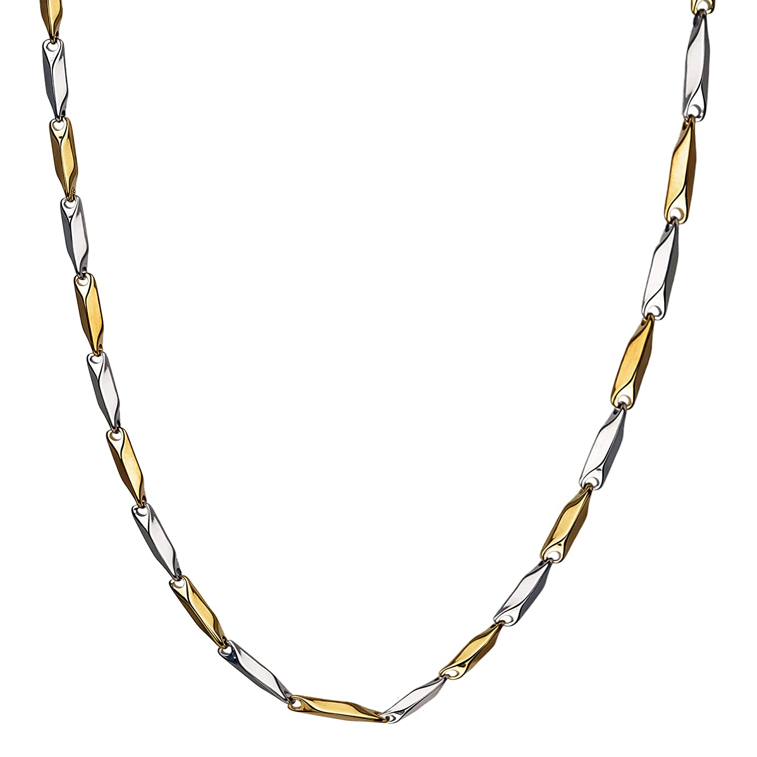 Rhodium-Plated Alloy Two Tone Stylish Chain - The Pari | Swadesiicart