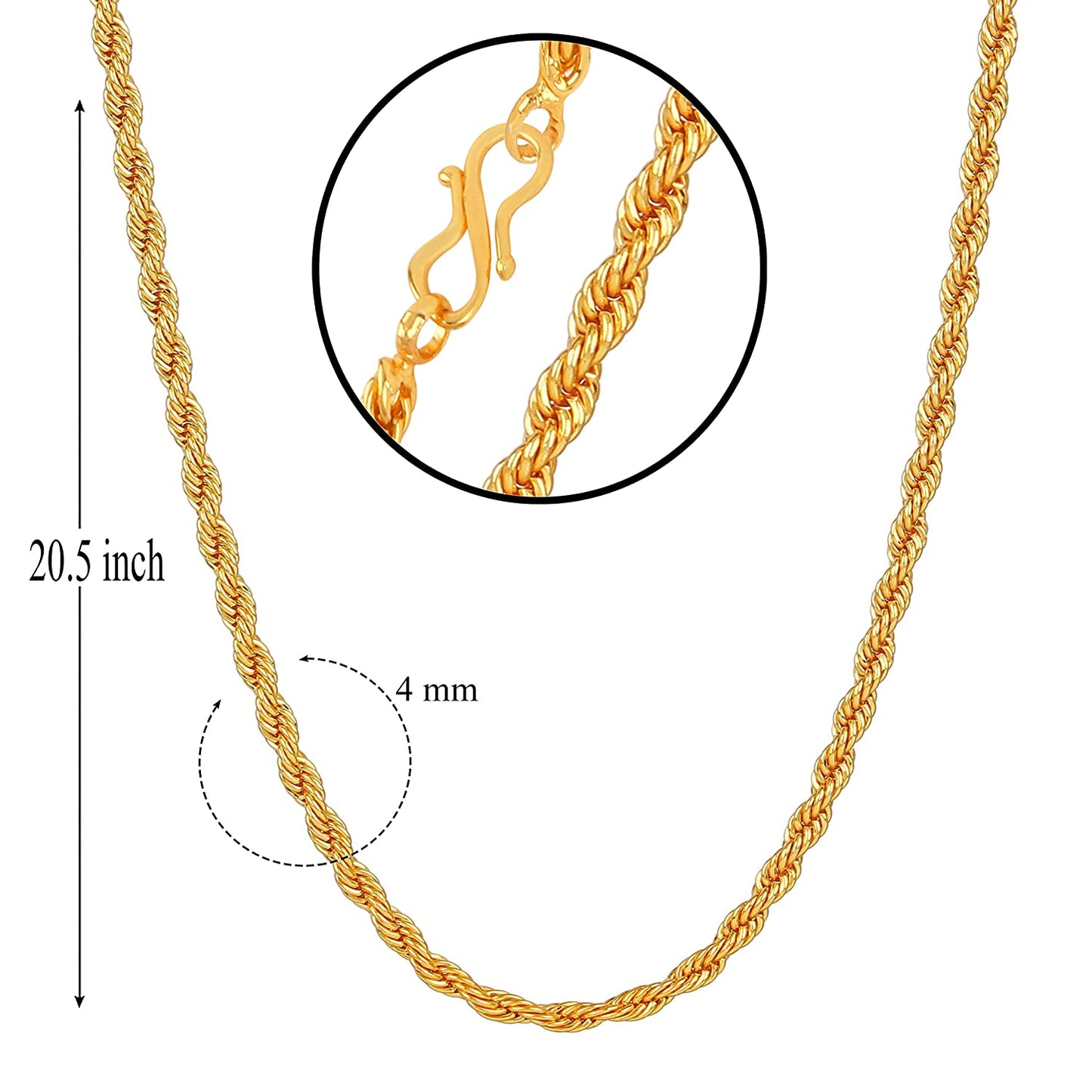 Gold-Polished Alloy Designer Chain - The Pari | Swadesiicart