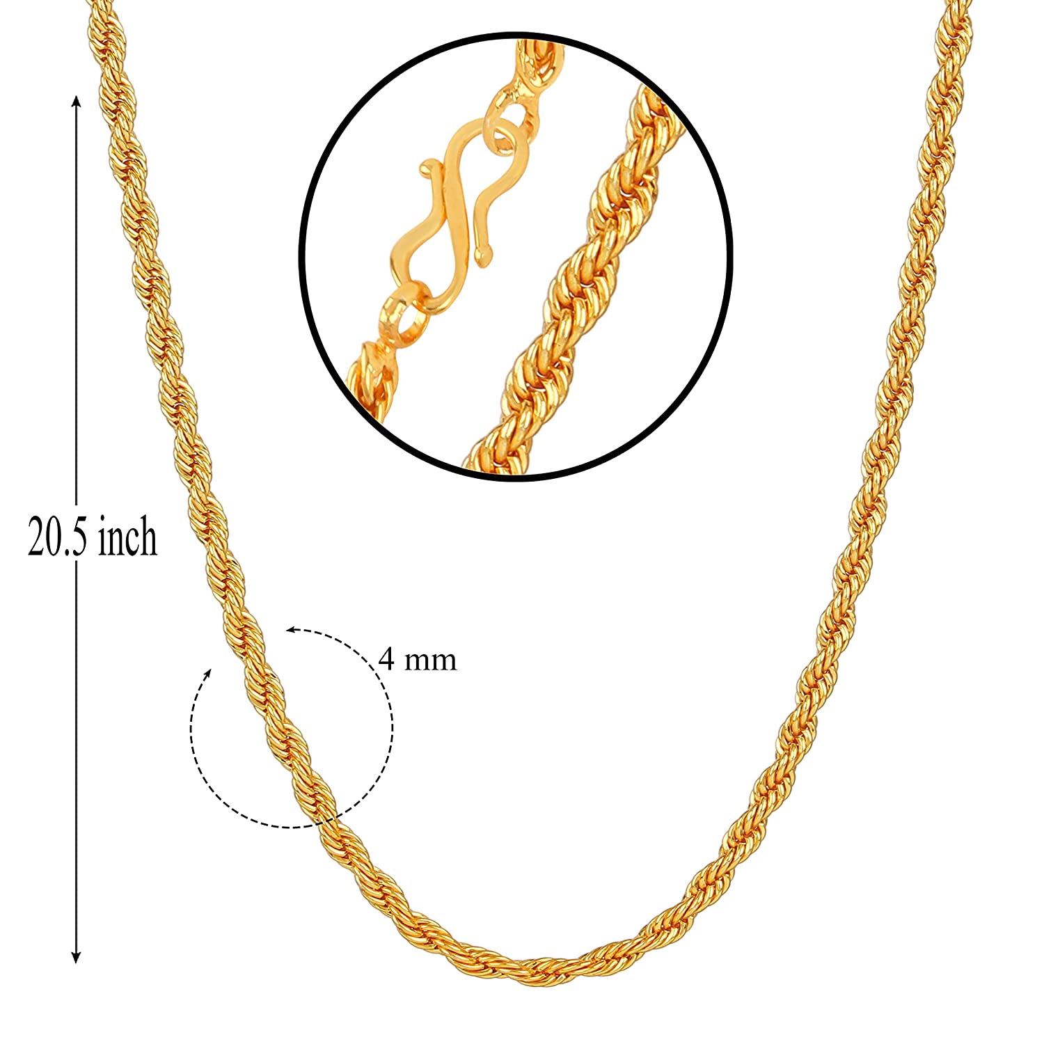 Gold-Polished Alloy Designer Chain - The Pari | Swadesiicart