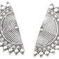 Silver-Plated Alloy Oxidised Designer Half Moon Earrings - The Pari - Swadesiicart