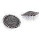 Rhodium-Plated Alloy Round Silver Antique Stud Earrings - The Pari - Swadesiicart